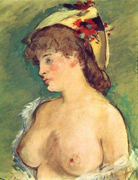 Mujer rubia con los pechos desnudos desnuda Impresionismo Edouard Manet Pinturas al óleo